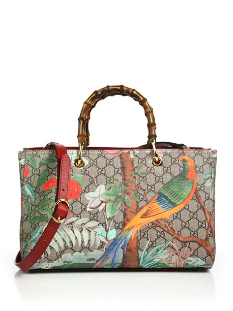 gucci floral print purse|gucci bamboo shopper tote.